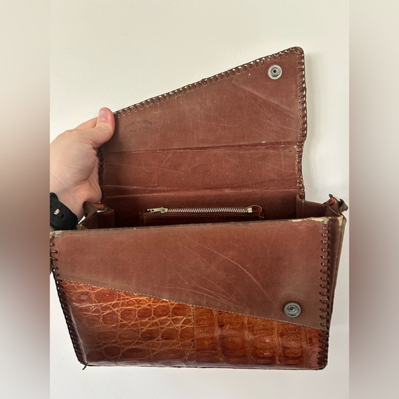 Vintage Mid-Century Alligator Genuine Gator Leather Purse Bag Taxidermy - Picture 14 of 16